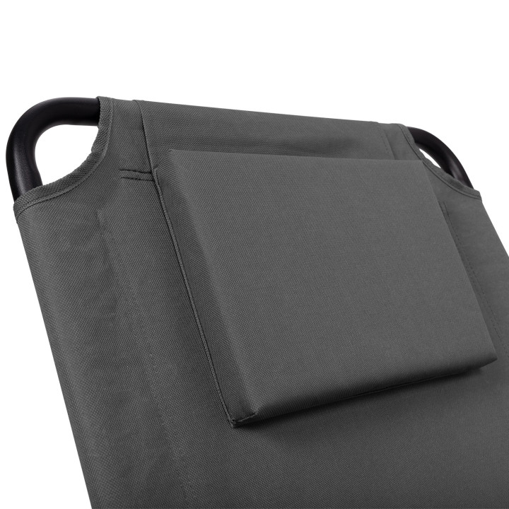 2 sillas de playa plegables gris marengo con respaldo reclinable | ID Market