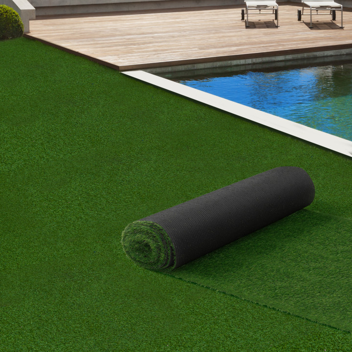 Gazon synthétique artificiel 1x10 M et 20 mm épaisseur pas cher | ID Market