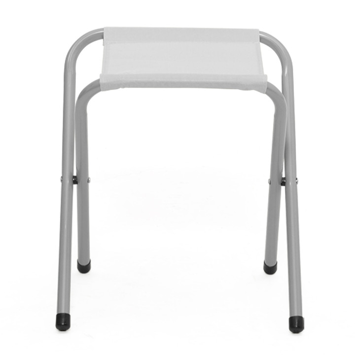 Table de camping pliante à hauteur réglable avec 4 tabourets : gris et blanc | ID Market