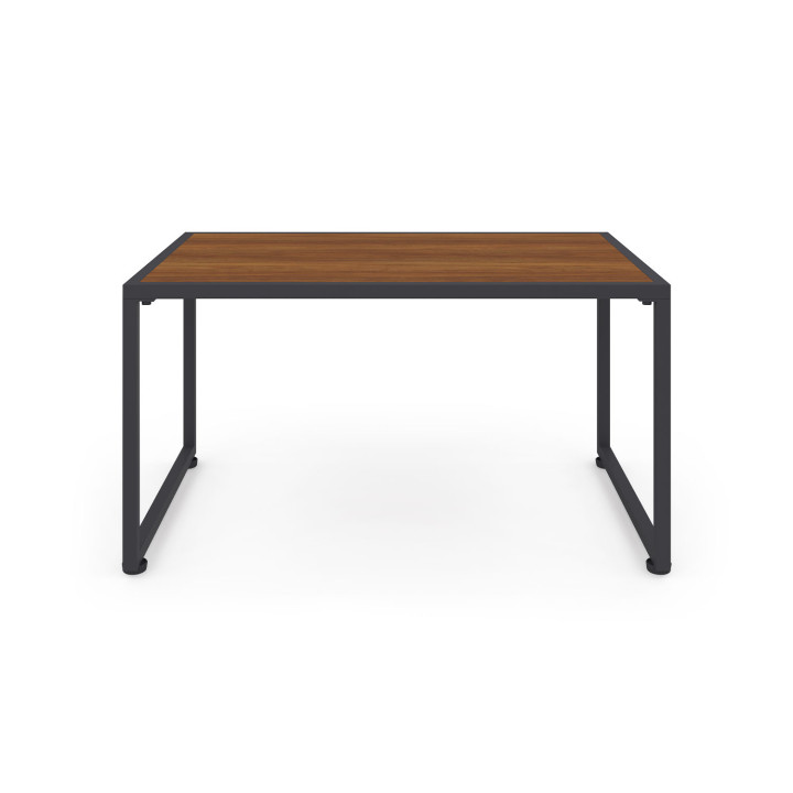 Conjunto de muebles bajos de jardín de 6 plazas en gris antracita con efecto ratán - RIO | ID Market