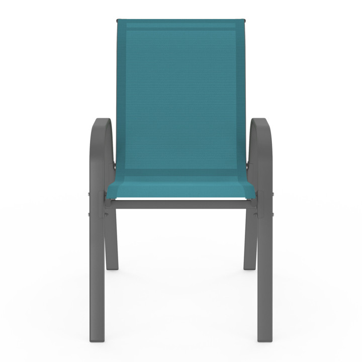 Set van 6 eendenblauwe tuinstoelen - LYMA | ID Market