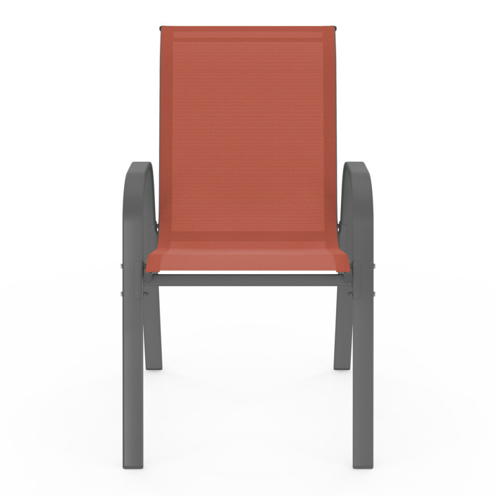 Juego de 6 sillas de jardín apilables de terracota - LYMA | ID Market