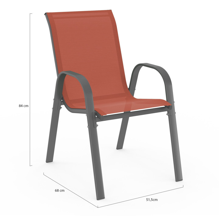 Set van 6 terracotta tuinstoelen - LYMA | ID Market