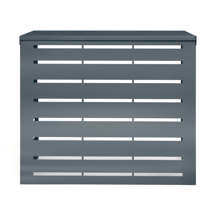 Cache climatiseur en métal gris anthracite protection unité extérieur 95 x 50 x 80 CM