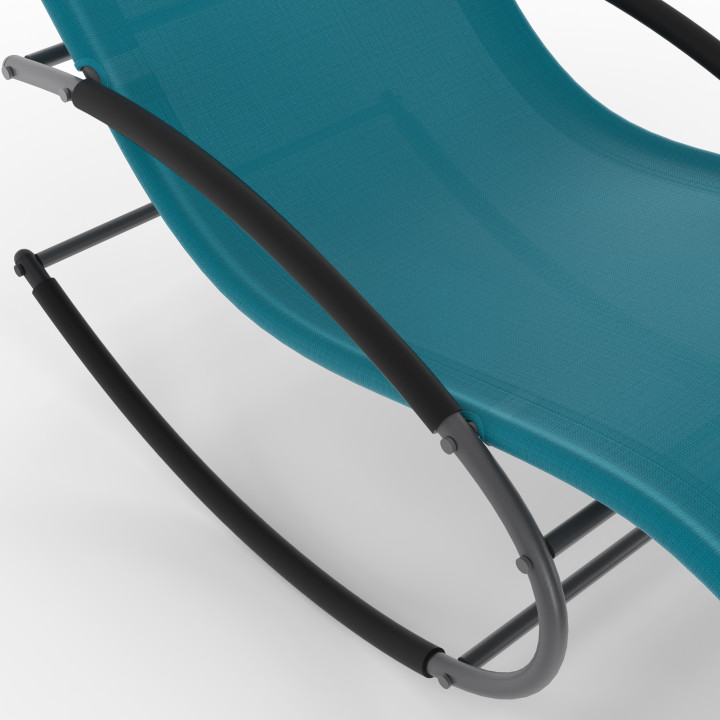 Set di 2 chaise longue grigio antracite e blu anatra - MALAWI | ID Market