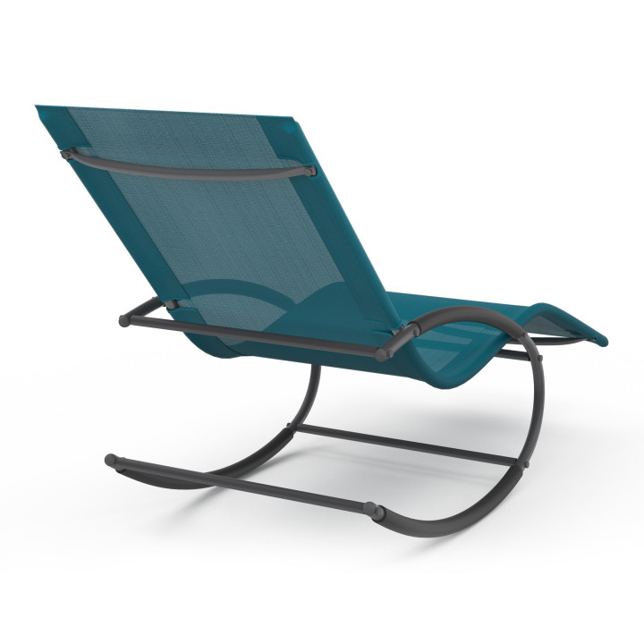 Set di 2 chaise longue grigio antracite e blu anatra - MALAWI | ID Market