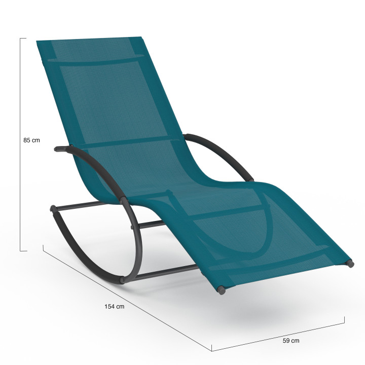 Set di 2 chaise longue grigio antracite e blu anatra - MALAWI | ID Market