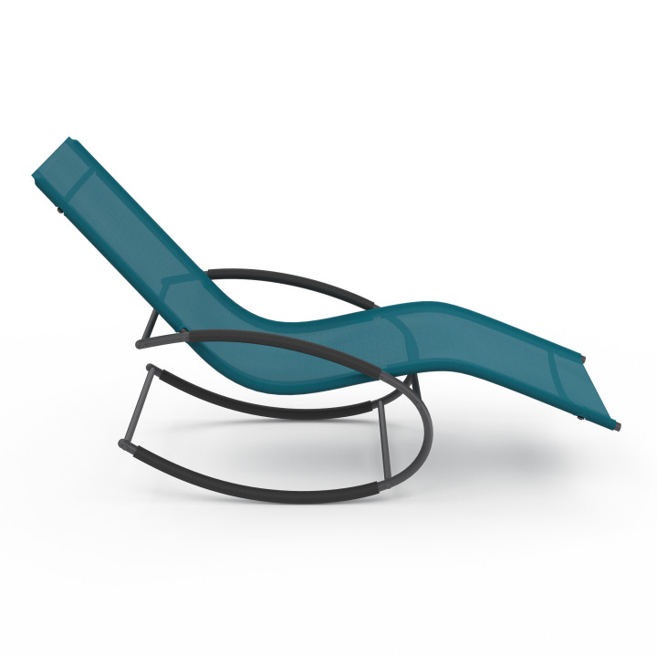 Set di 2 chaise longue grigio antracite e blu anatra - MALAWI | ID Market