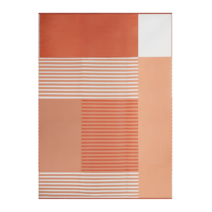 Geometrisch buitentapijt met terracotta vormen 270x370cm - GEOMETRIC | ID Market