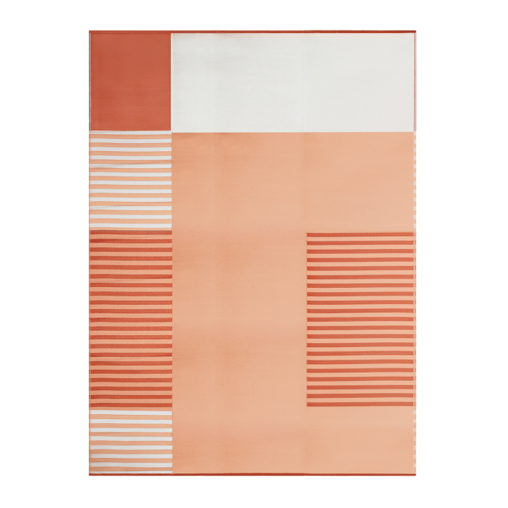 Geometrisch buitentapijt met terracotta vormen 270x370cm - GEOMETRIC | ID Market