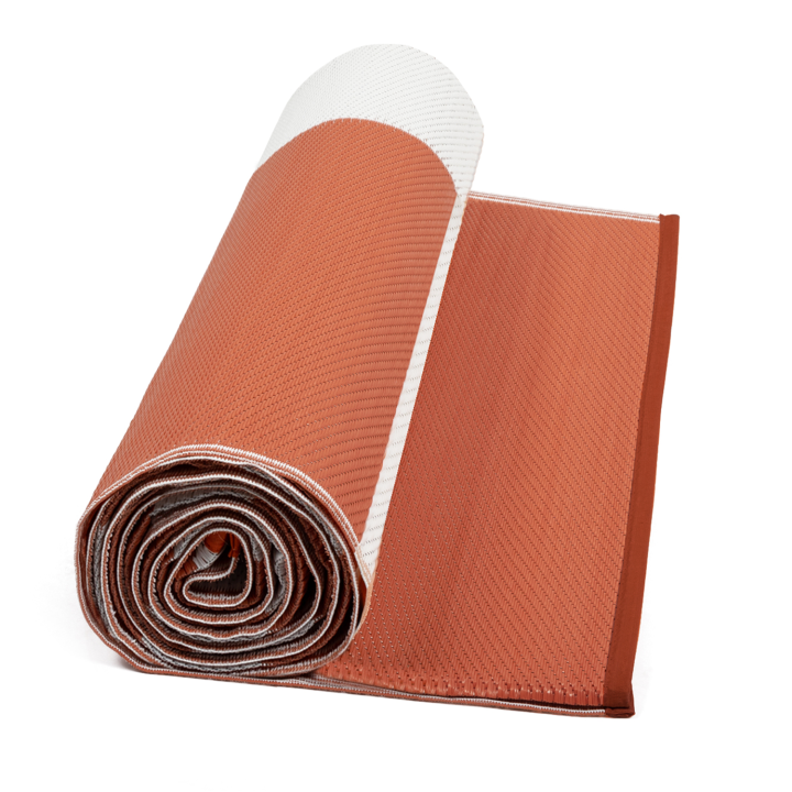 Geometrisch buitentapijt met terracotta vormen 270x370cm - GEOMETRIC | ID Market