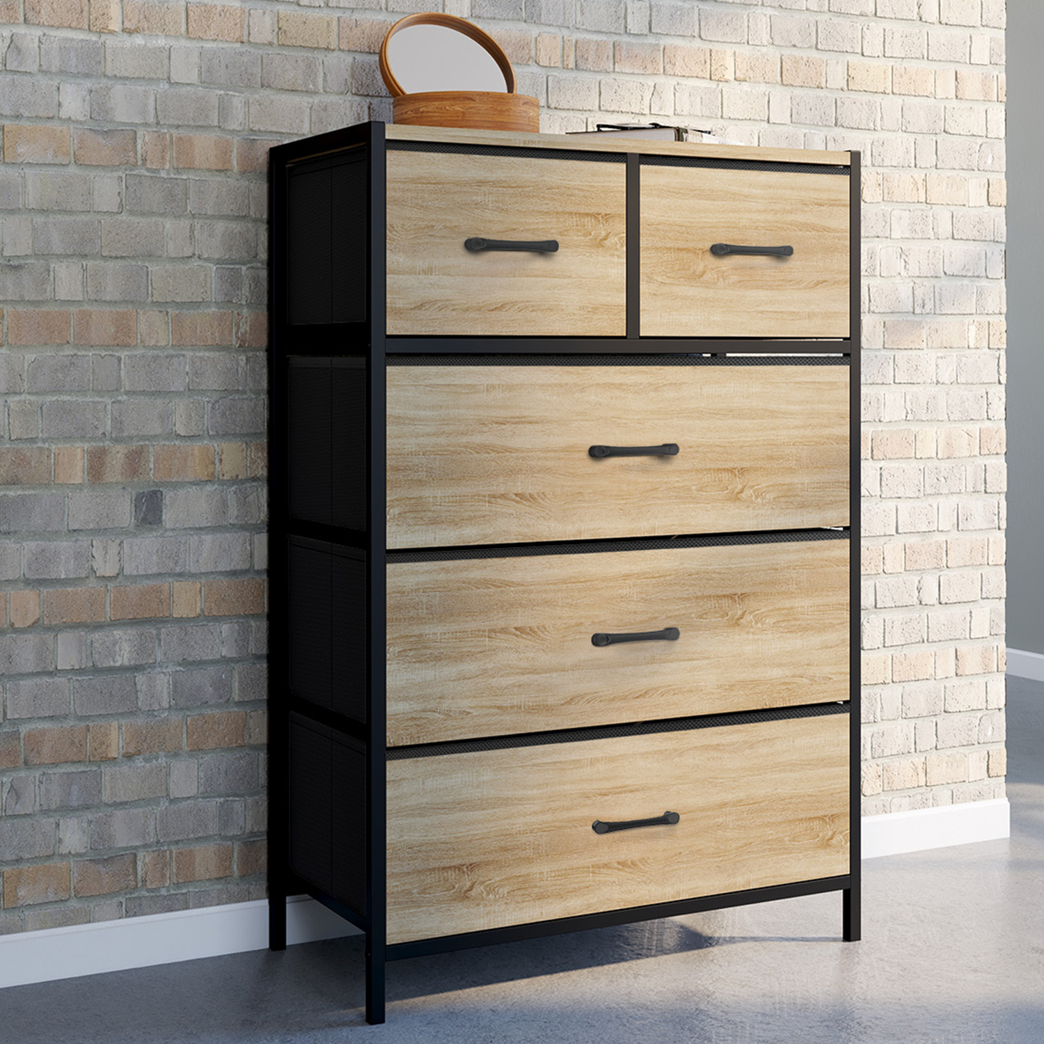 Commode 5 tiroirs en tissu industrielle