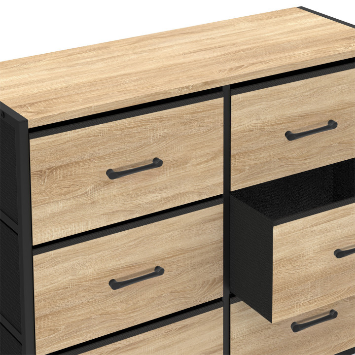 Stoffkommode mit 6 Schubladen im Industriestil - UTAH | ID Market