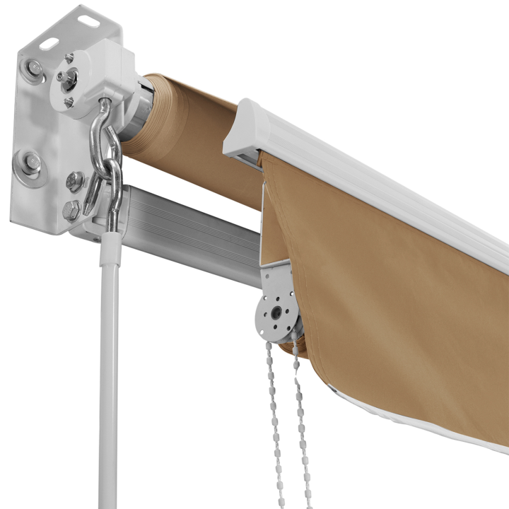 Store banne manuel taupe de 4x3M avec lambrequin 150CM | ID Market