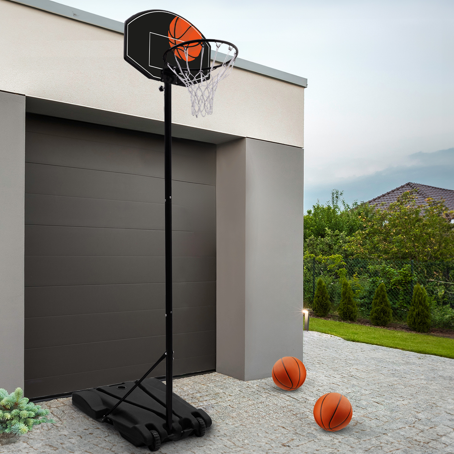 Panier de basket intérieur/extérieur sur pied hauteur réglable 240 à 305 cm