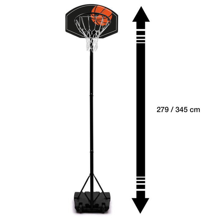 Canasta de baloncesto regulable en altura de 240 a 305 cm | ID Market