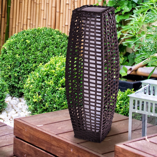 lampe solaire resine tressee