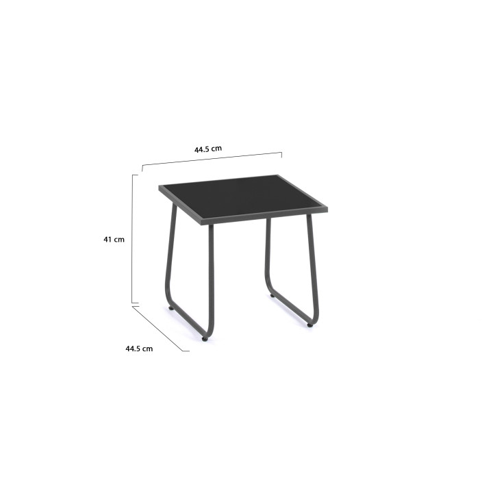 Set di mobili da giardino con 2 poltrone in acciaio e textilene grigio antracite - MALAGA | ID Market