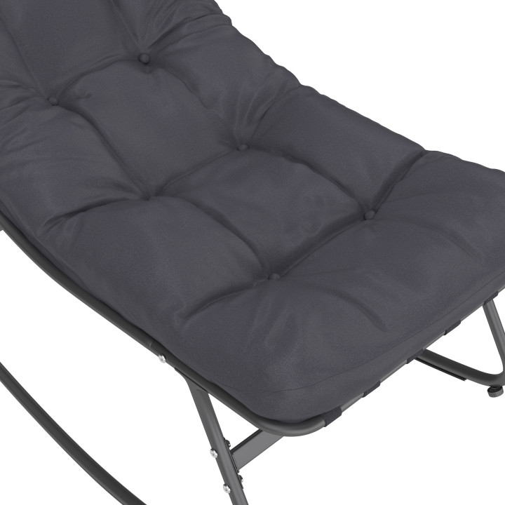 Fauteuils de jardin à bascule métal gris avec coussins - ARONA | ID Market