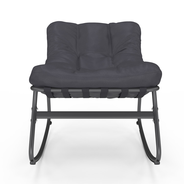 Grijze metalen schommelstoelen met kussens - ARONA | ID Market