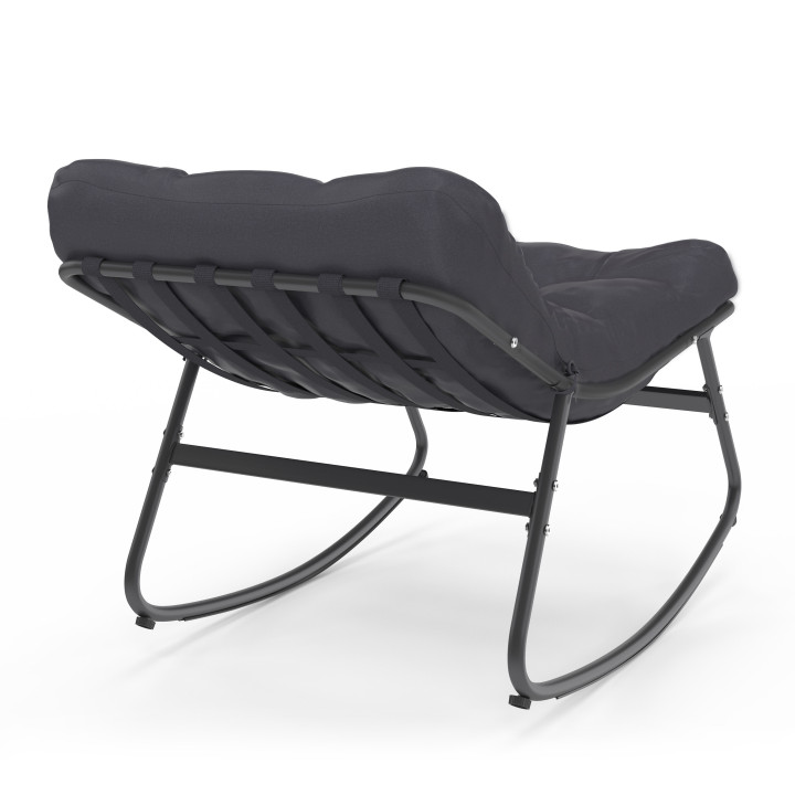 Grijze metalen schommelstoelen met kussens - ARONA | ID Market