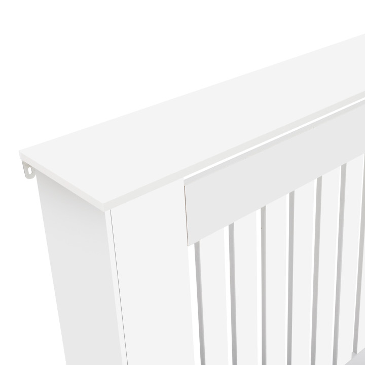 Cache radiateur blanc - habillage pour radiateur avec tablette | ID Market