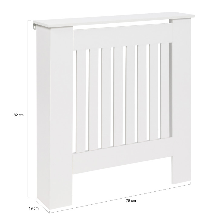 Cache radiateur blanc - habillage pour radiateur avec tablette | ID Market