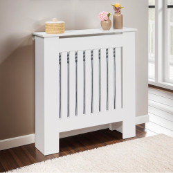 16629 - Cache radiateur blanc - étagère murale pour radiateur Cache radiateur blanc - habillage pour radiateur avec tablette | ID Market