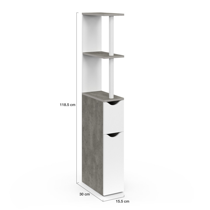 Mobile WC con 2 porte e ripiano in legno - WILLY | ID Market