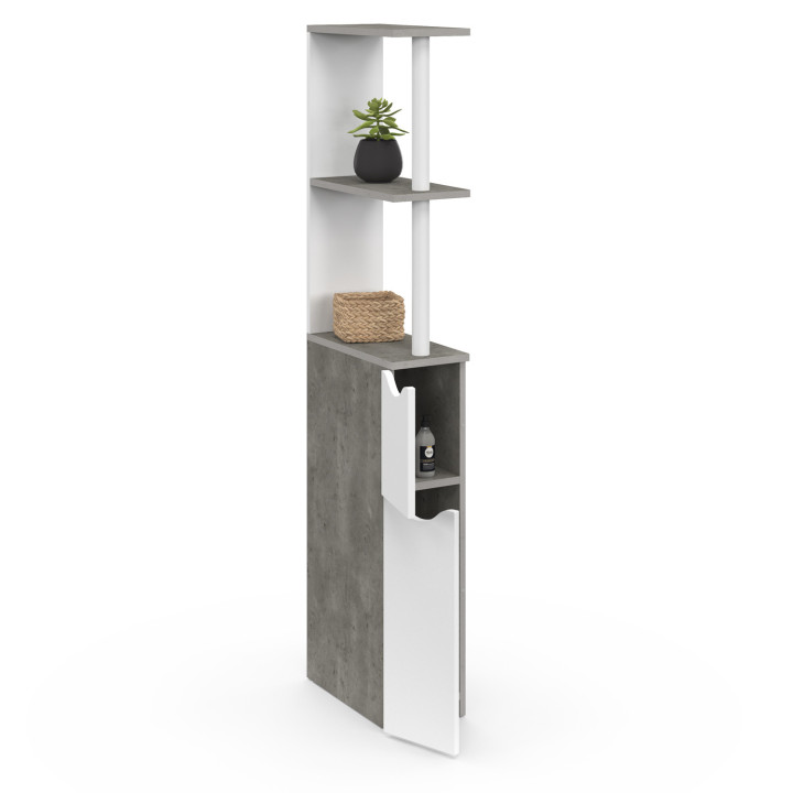 Mobile WC con 2 porte e ripiano in legno - WILLY | ID Market