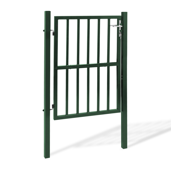 Cancello da giardino in acciaio verde con serratura e maniglia 105 x 125 CM | ID Market