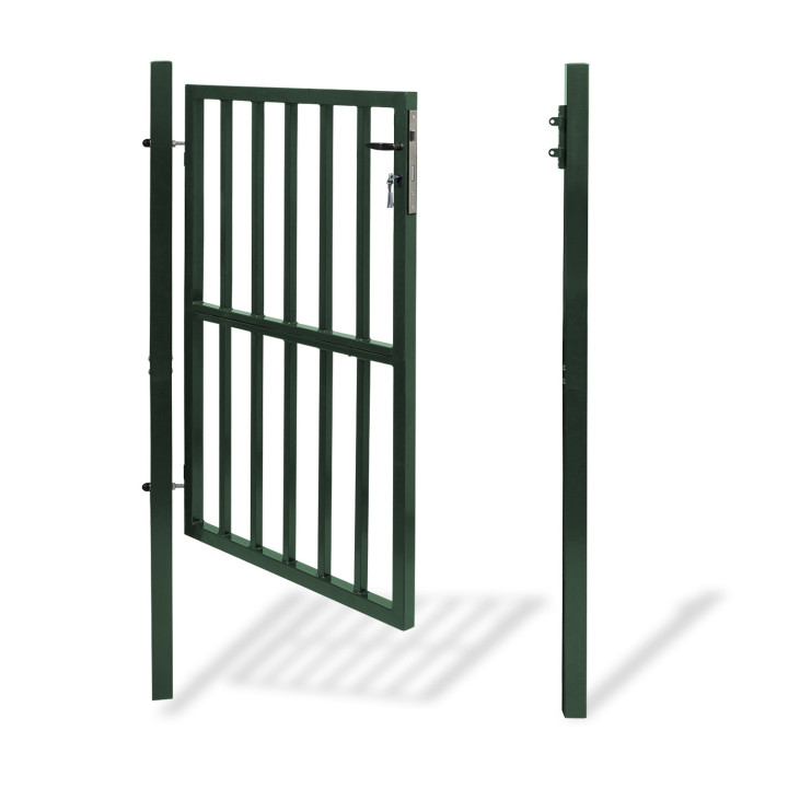 Cancello da giardino in acciaio verde con serratura e maniglia 105 x 125 CM | ID Market