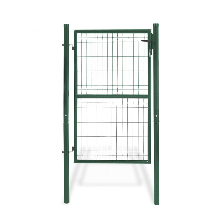 Portillon de jardin 105 x 150 cm occultable en acier vert avec serrure et poignée Portillon de jardin 105 x 150 cm occultable en acier vert avec serrure et poignée