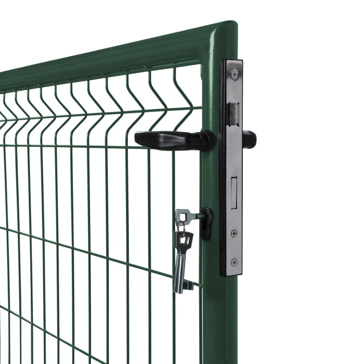 Cancello da giardino oscurante in acciaio verde con serratura e maniglia 105 x 150 CM | ID Market