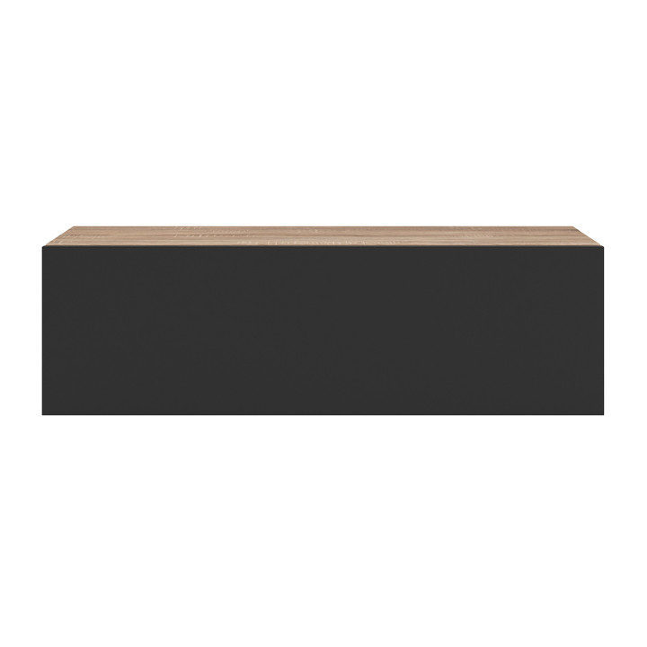Set di 2 console da parete color legno con porta nera