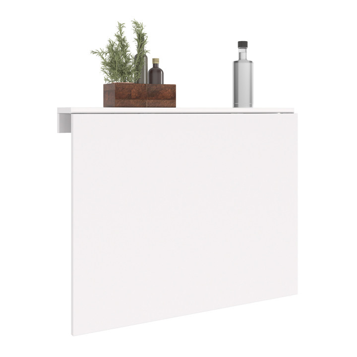 Mesa de pared plegable para 2 personas, madera blanca L.70cm - EXPRESSO | ID Market