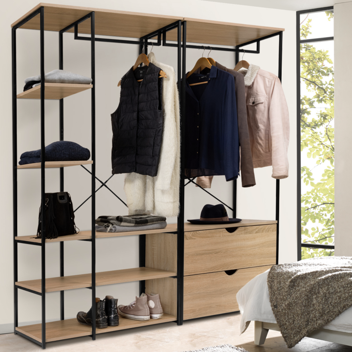 Armario industrial modular abierto 170 cm 2 cajones - DETROIT | ID Market