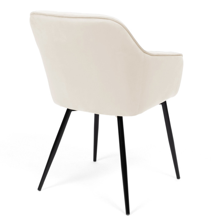 Set van 2 beige fluwelen eetkamerstoelen - MADY | ID Market
