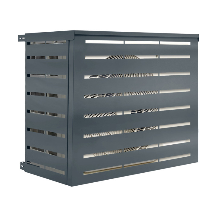 Cache climatiseur en métal gris anthracite 95x50x80cm |ID Market