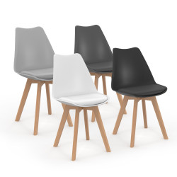 13498 - Sedie scandinave in 4 colori: grigio scuro, grigio chiaro, nero e bianco Sedie scandinave in grigio scuro, grigio chiaro, bianco e nero - ID Market