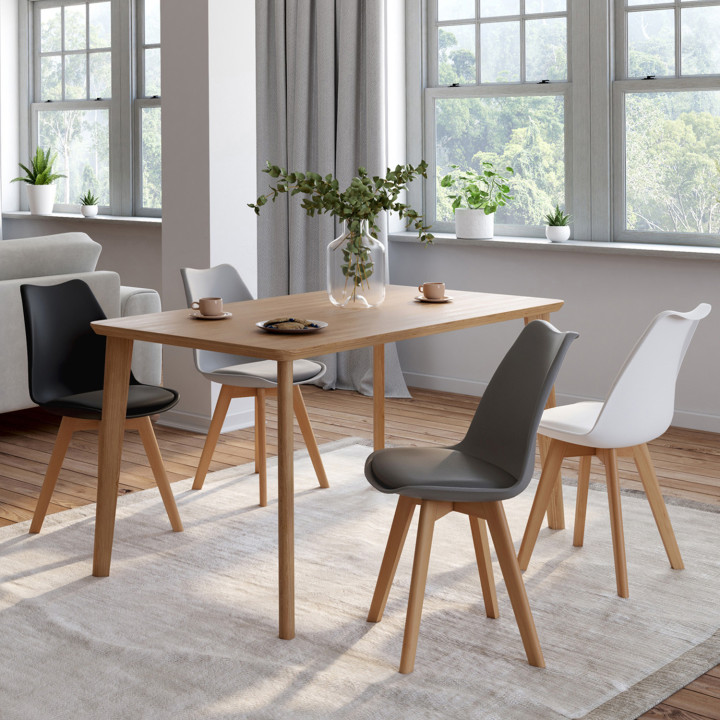 Lot de 4 chaises scandinaves SARA mix color gris foncé, gris clair, blanc et noir