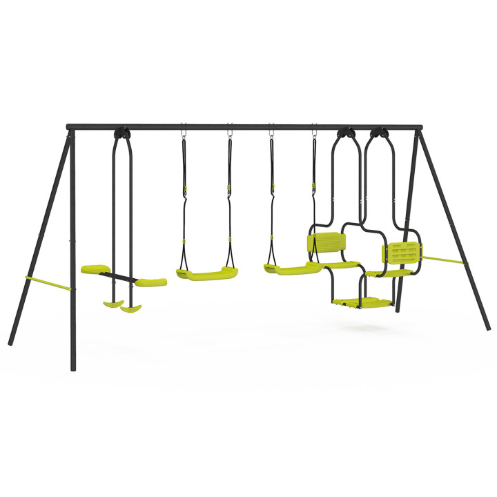 Columpio verde con capazo, cara a cara y 2 columpios | ID Market