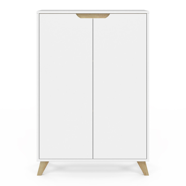Meuble de rangement 2 portes HELSINKI scandinave blanc