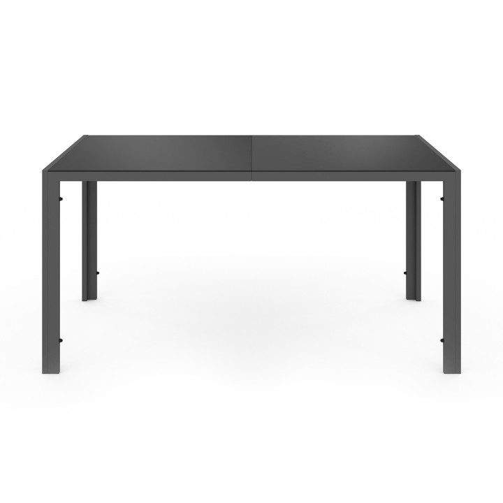 Gartenmöbel 6 Sitzer Tisch 150cm Sessel Seil grau anthrazit - ODESSA | ID Market