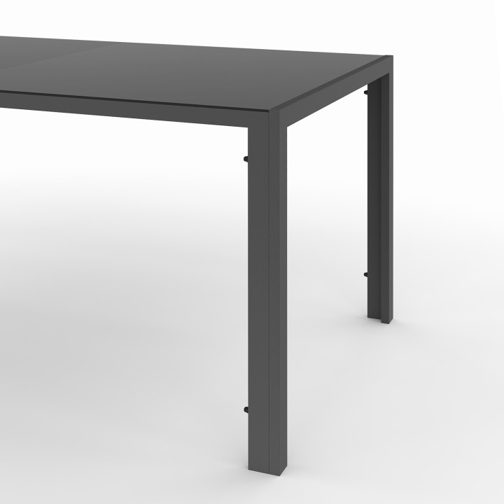 Gartenmöbel 6 Sitzer Tisch 150cm Sessel Seil grau anthrazit - ODESSA | ID Market