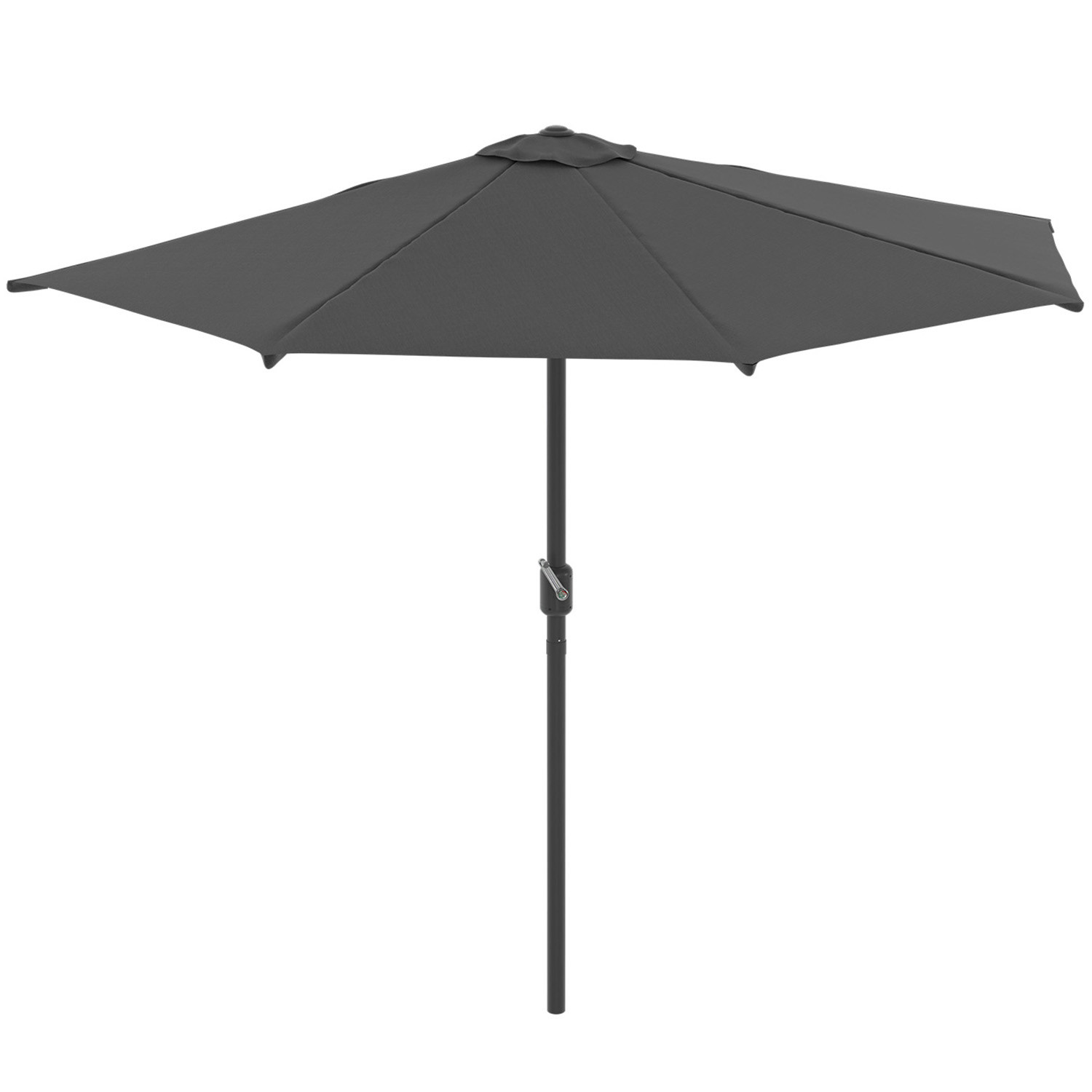 Demi parasol de balcon plage CORTE gris 2,7x1,35 M avec housse