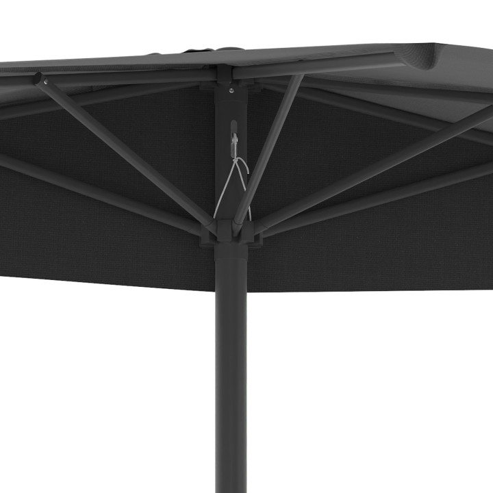 Halber Balkon-Sonnenschirm Strand CORTE grau 2,7x1,35 M mit Hülle