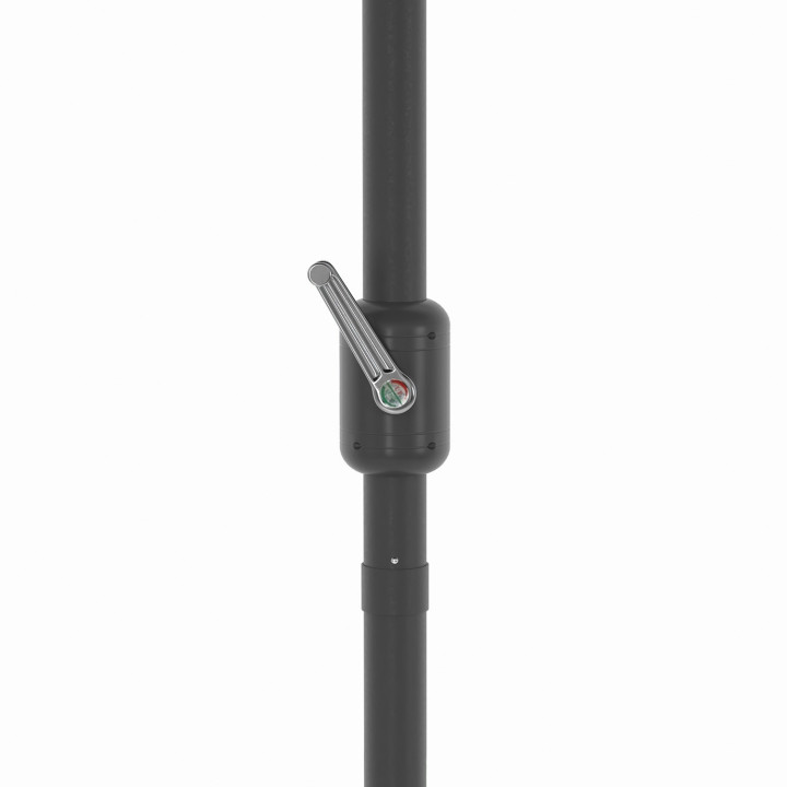 Demi parasol de balcon CORTE gris 2,7x1,35 M avec housse