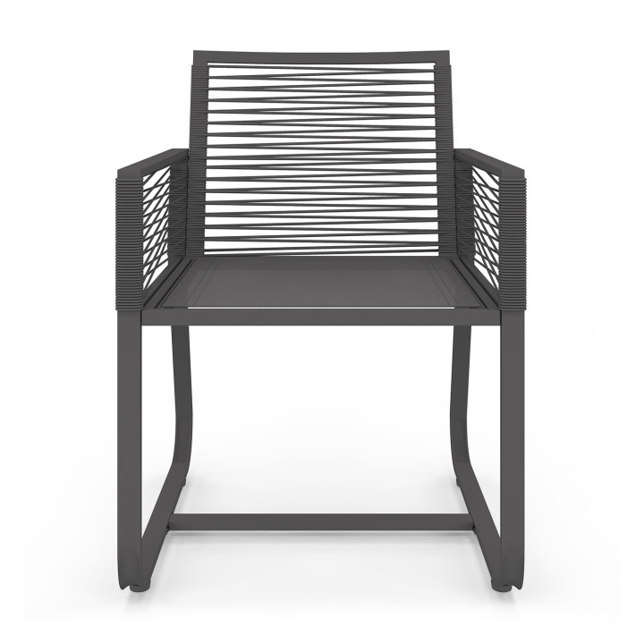 Sillones de jardín de metal y cuerda gris - ODESSA | ID Market