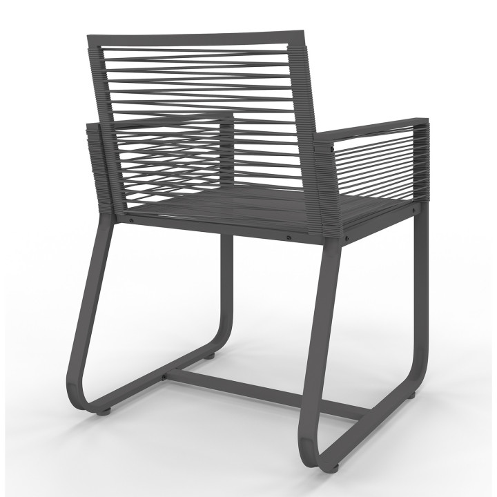 Tuinstoelen van metaal en grijs koord - ODESSA | ID Market